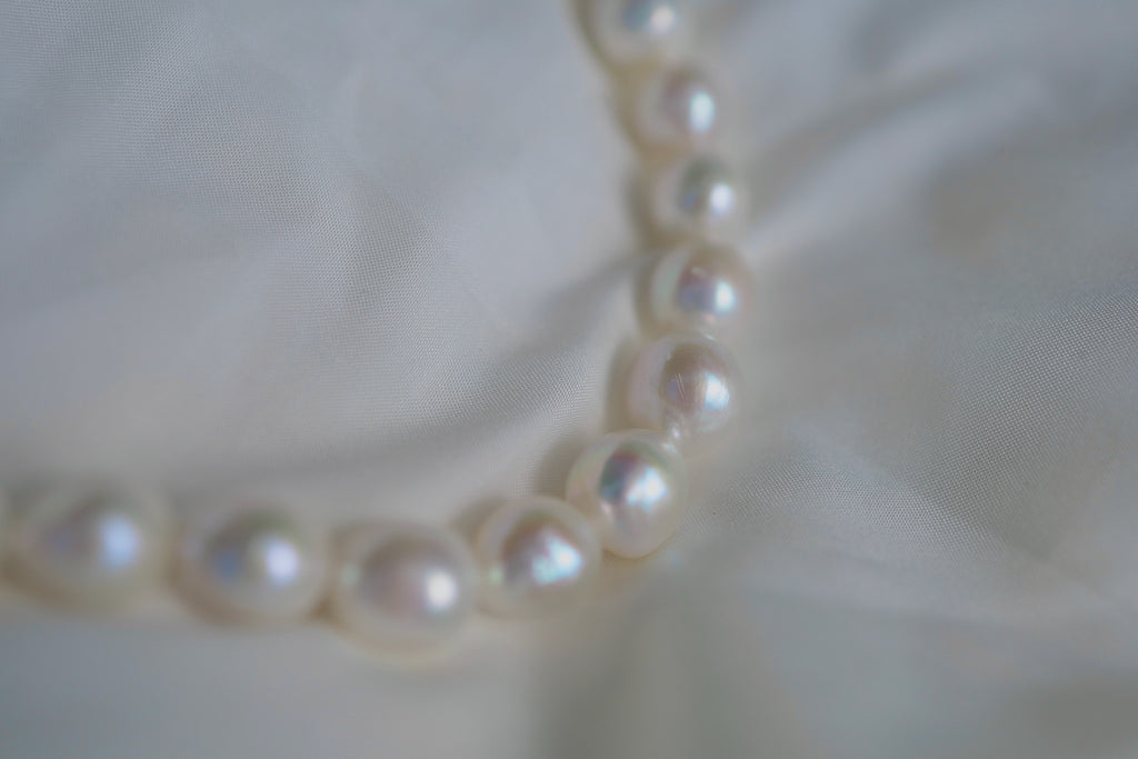 N-008 | Rare Iridescent White Baroque Pearl Necklace