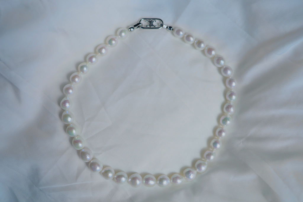 N-008 | Rare Iridescent White Baroque Pearl Necklace