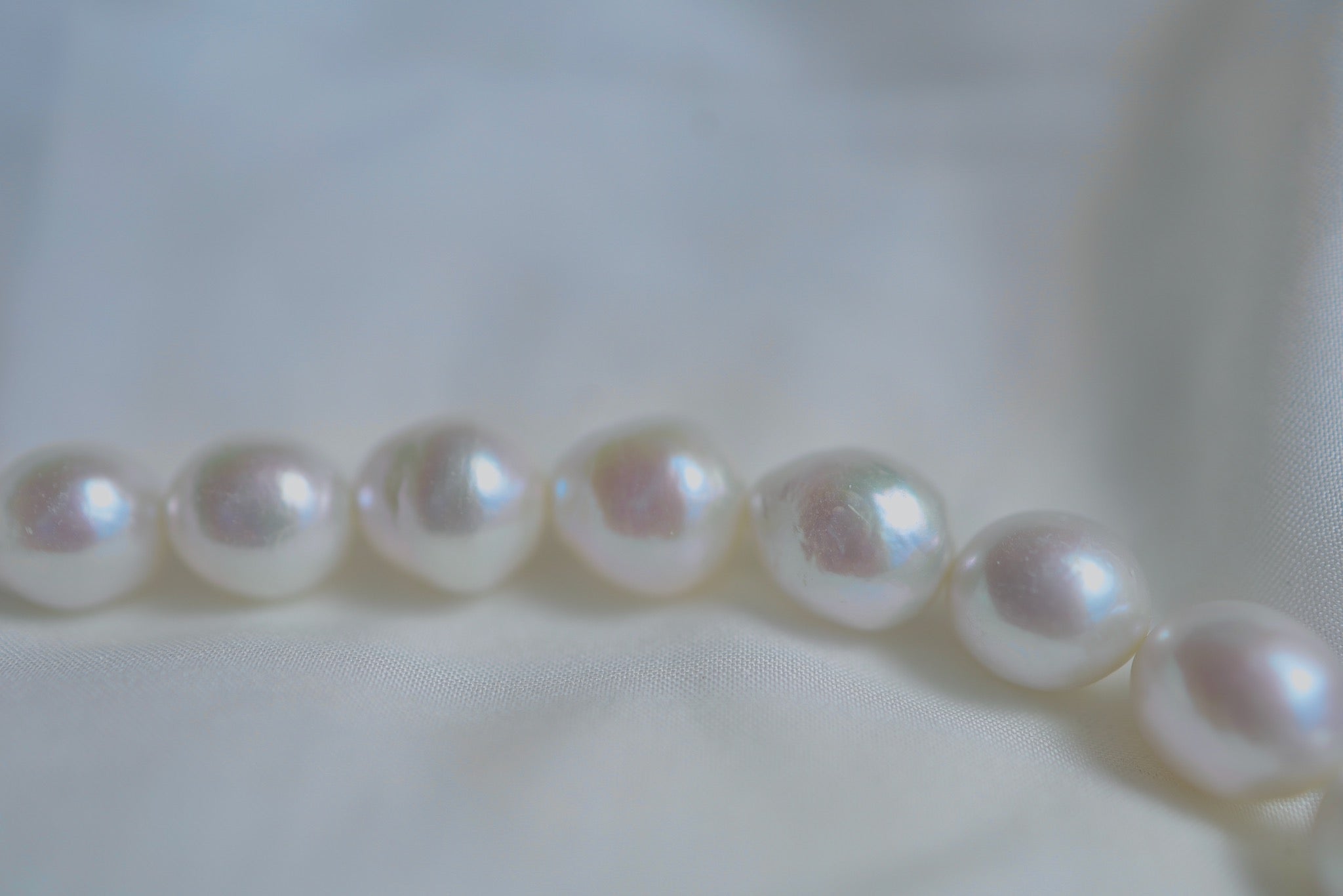 N-008 | Rare Iridescent White Baroque Pearl Necklace
