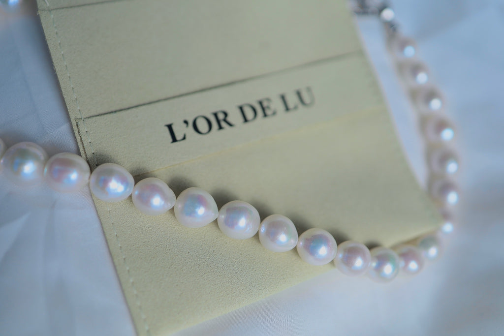 N-008 | Rare Iridescent White Baroque Pearl Necklace